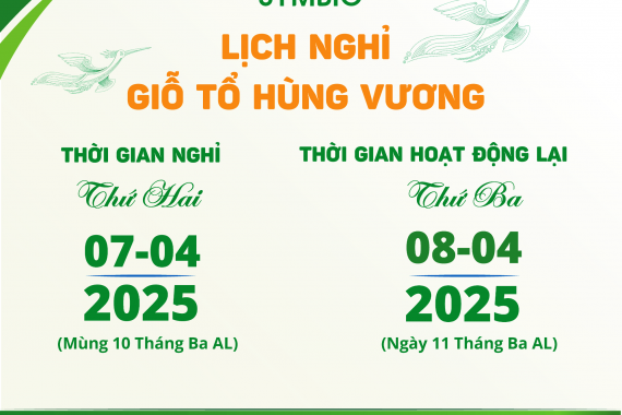 LỊCH NGHỈ GIỖ TỔ HÙNG VƯỜNG 2025